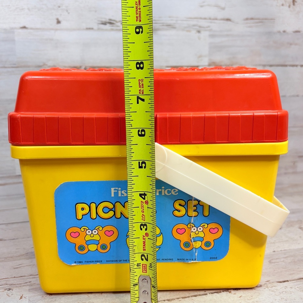 1985 Fisher Price Play Food & Mattel Picnic Basket Set | Cups, Plates, Utensils - Picture 11 of 15